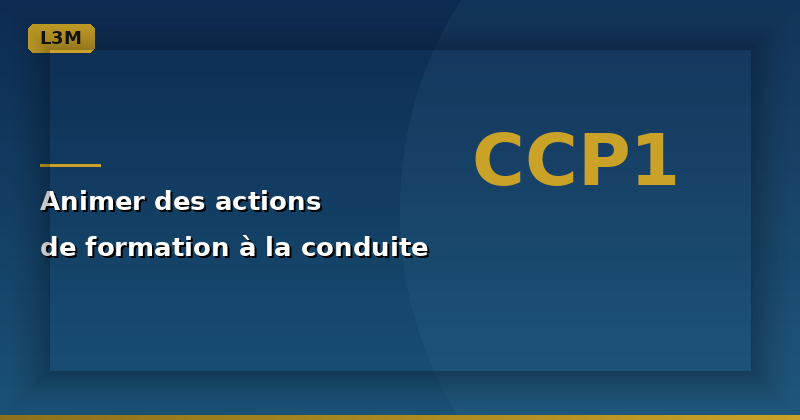 CCP1 – Animer des actions de formation à la conduite